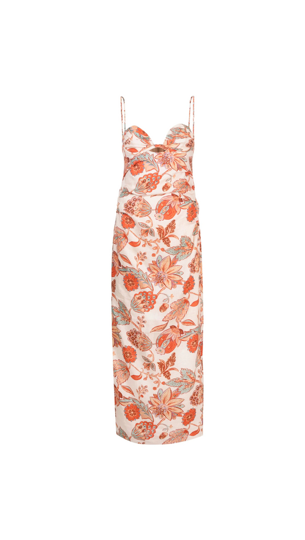 AIIZIE ORANGE NOEMI MIDI DRESS - product image