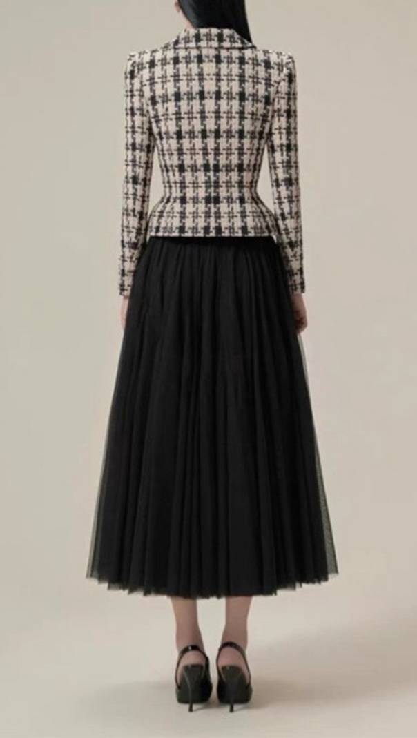AIIZIE PLAID MESH SKIRT SUIT - product image