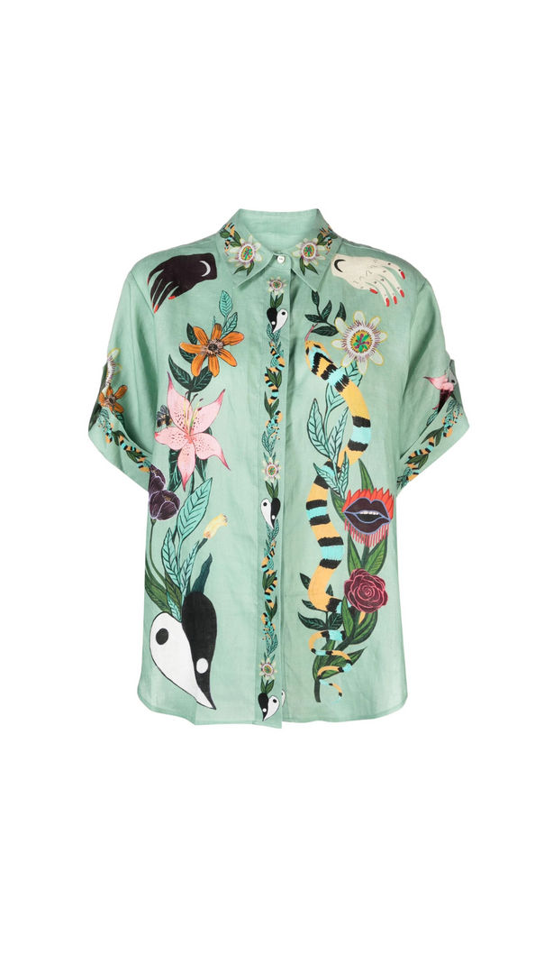 AIIZIE GREEN MEAGAN ARTWORK-PRINT SUIT - product image