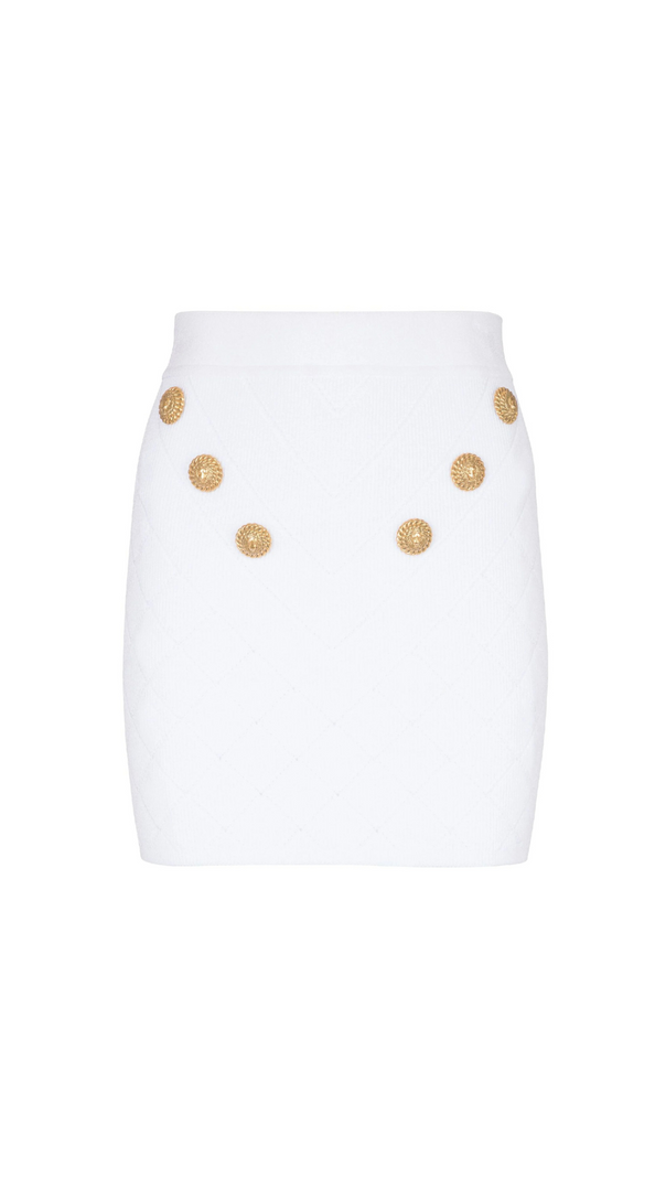 AIIZIE WHITE BUTTONED KNIT MINI SKIRT - product image