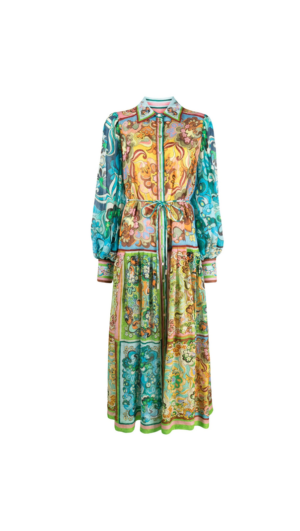 AIIZIE BLUE DREAMER FLORAL-PRINT DRESS - product image