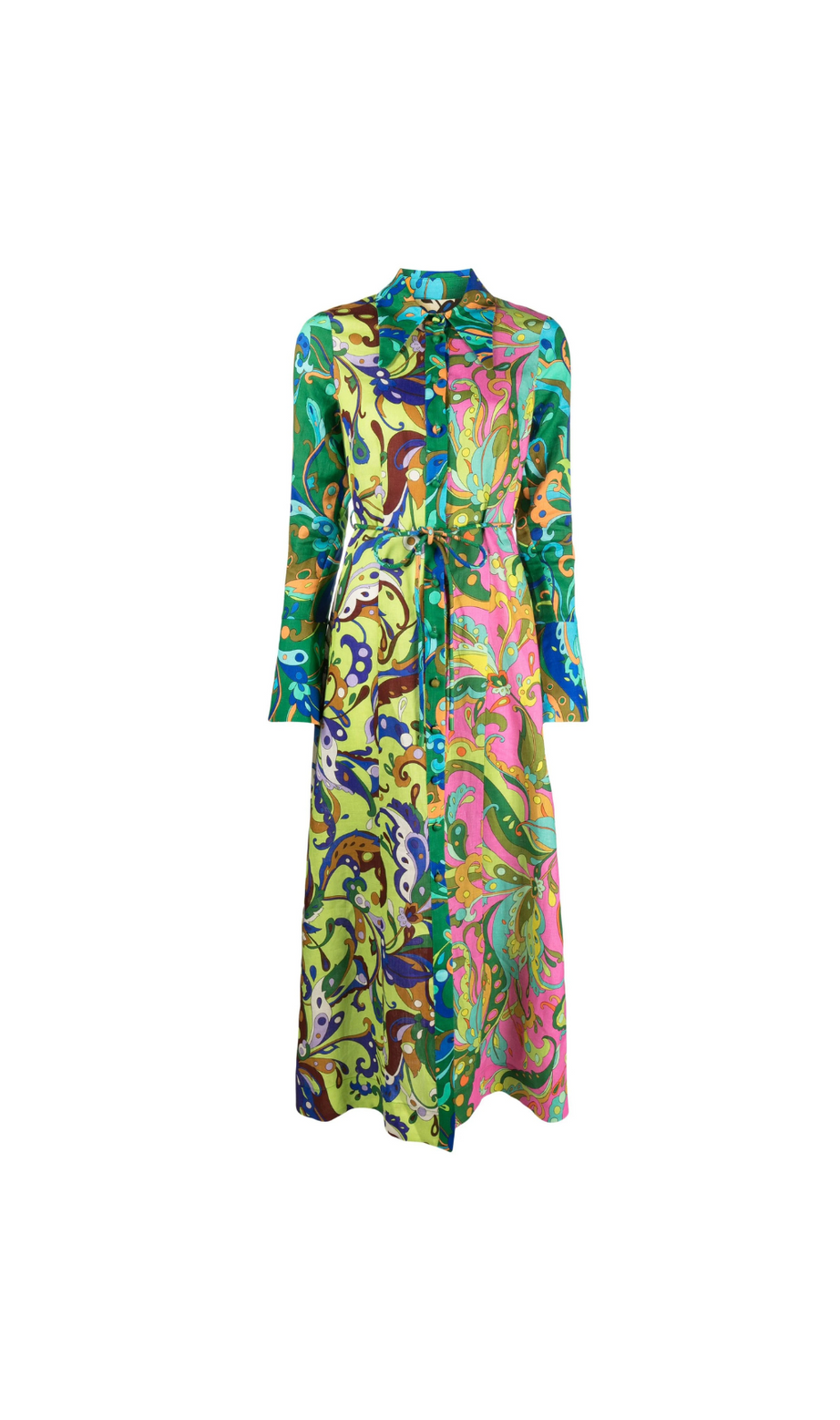 GRÜNES YVETTE PAISLEY-PRINT-KLEID