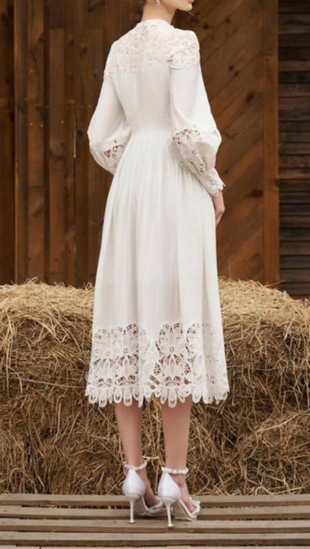 AIIZIE LINEN SILK MIDI DRESS - product image