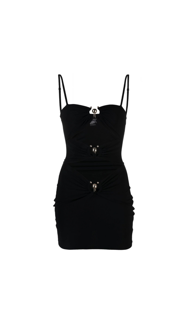 AIIZIE BLACK CUT-OUT MINI BEACH DRESS - product image