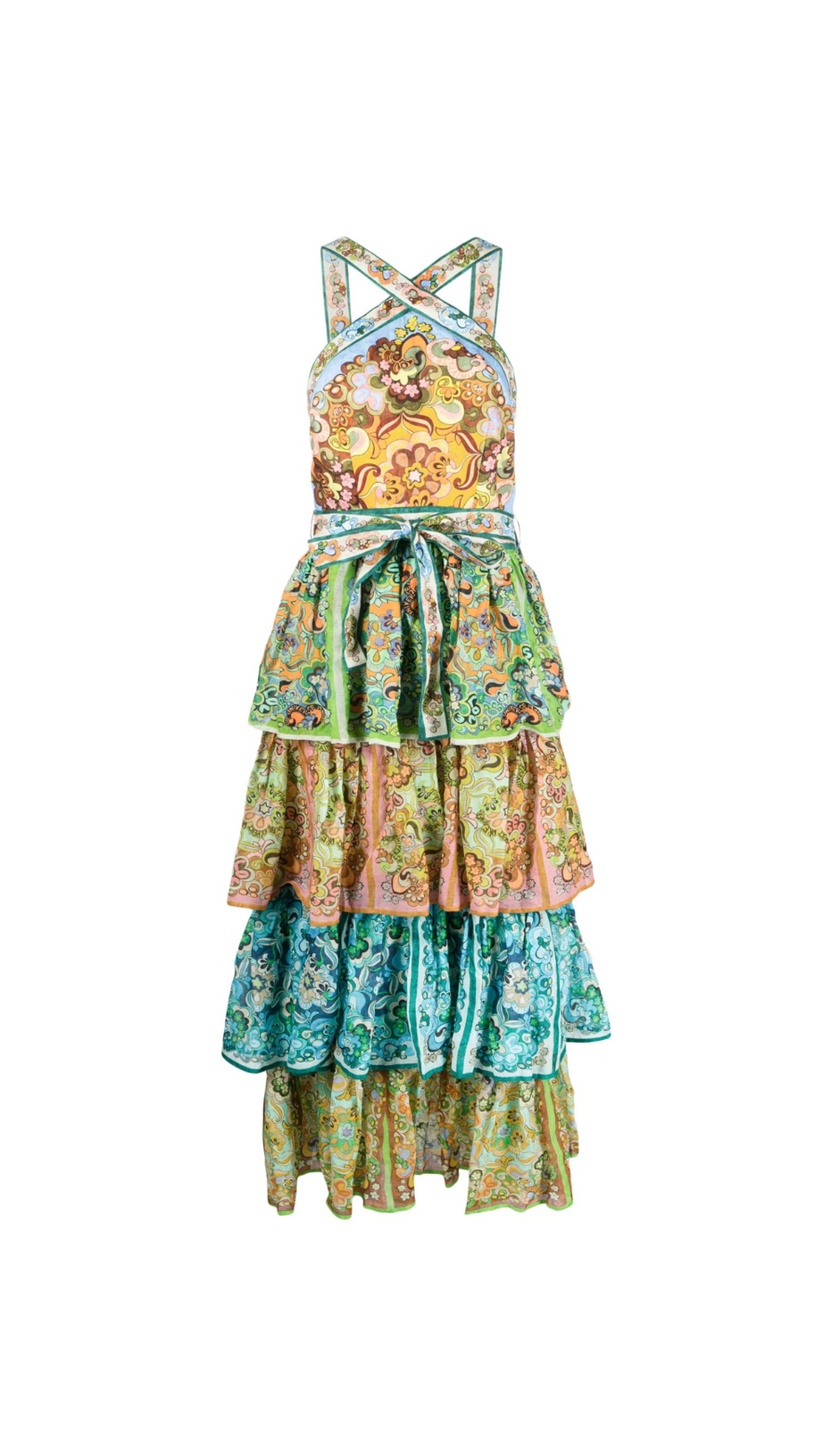 MULTICOLOUR DREAMER LINEN MIDI DRESS
