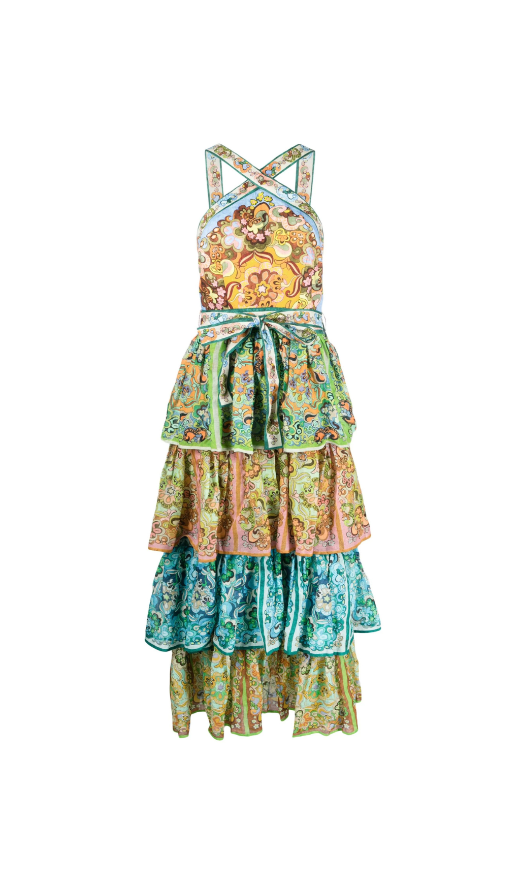 ABITO MIDI IN LINO MULTICOLOR DREAMER