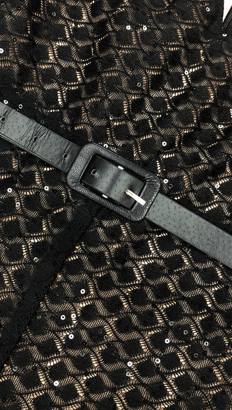 V NECK BANDAGE JUMPSUIT IN BLACK