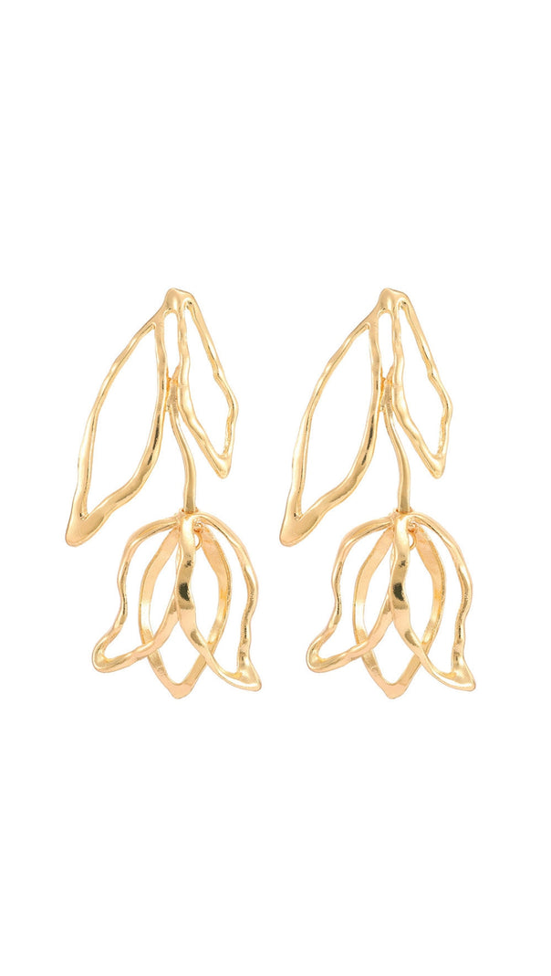 AIIZIE DORCAS GOLD FLOWER EARRINGS - product image