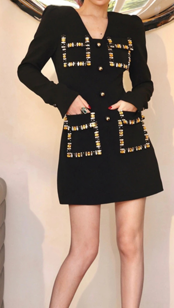 AIIZIE EMBROIDERED FLARES MINI DRESS - product image