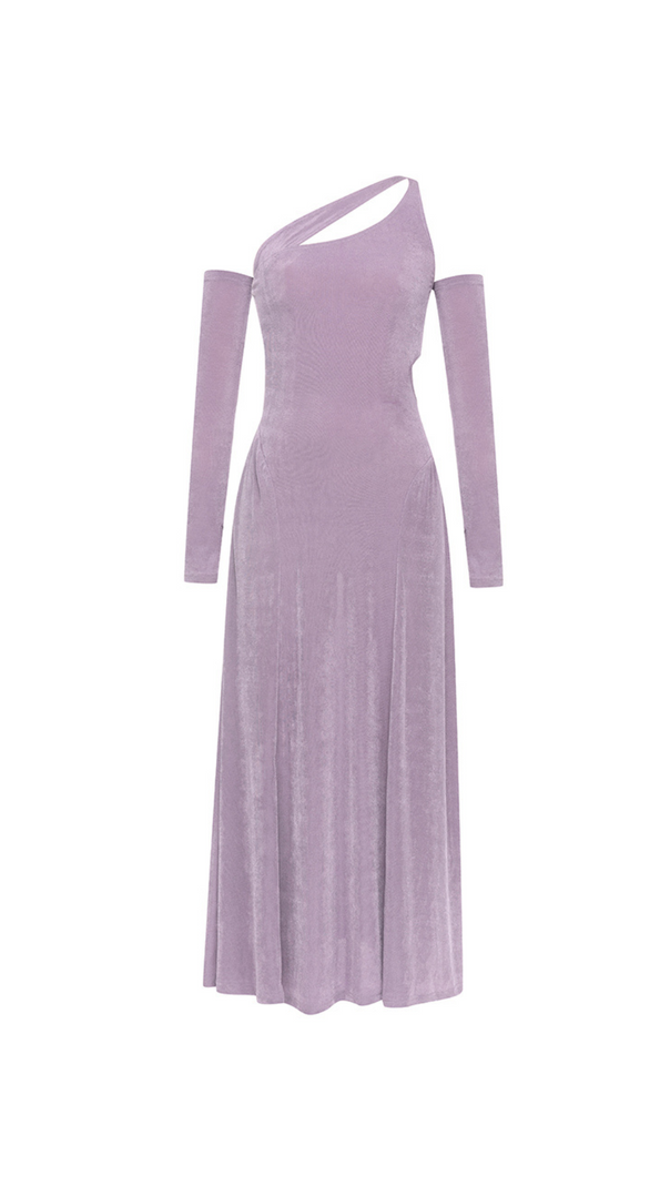 AIIZIE ONE SHOULDER CUT OUT DRESS WITH ARM SLEEVES - product image