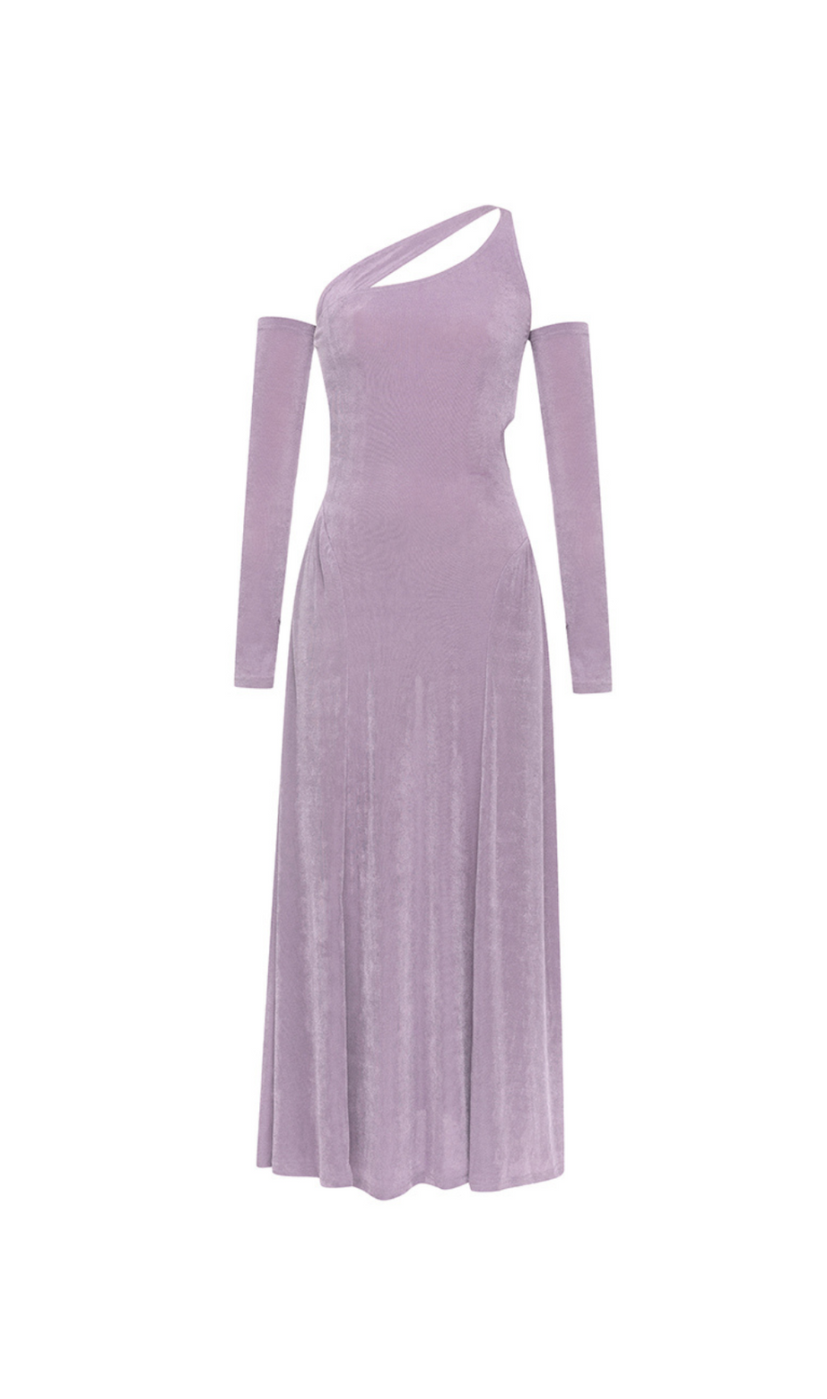 ONE SHOULDER CUT OUT DRESS WITH ARM SLEEVES