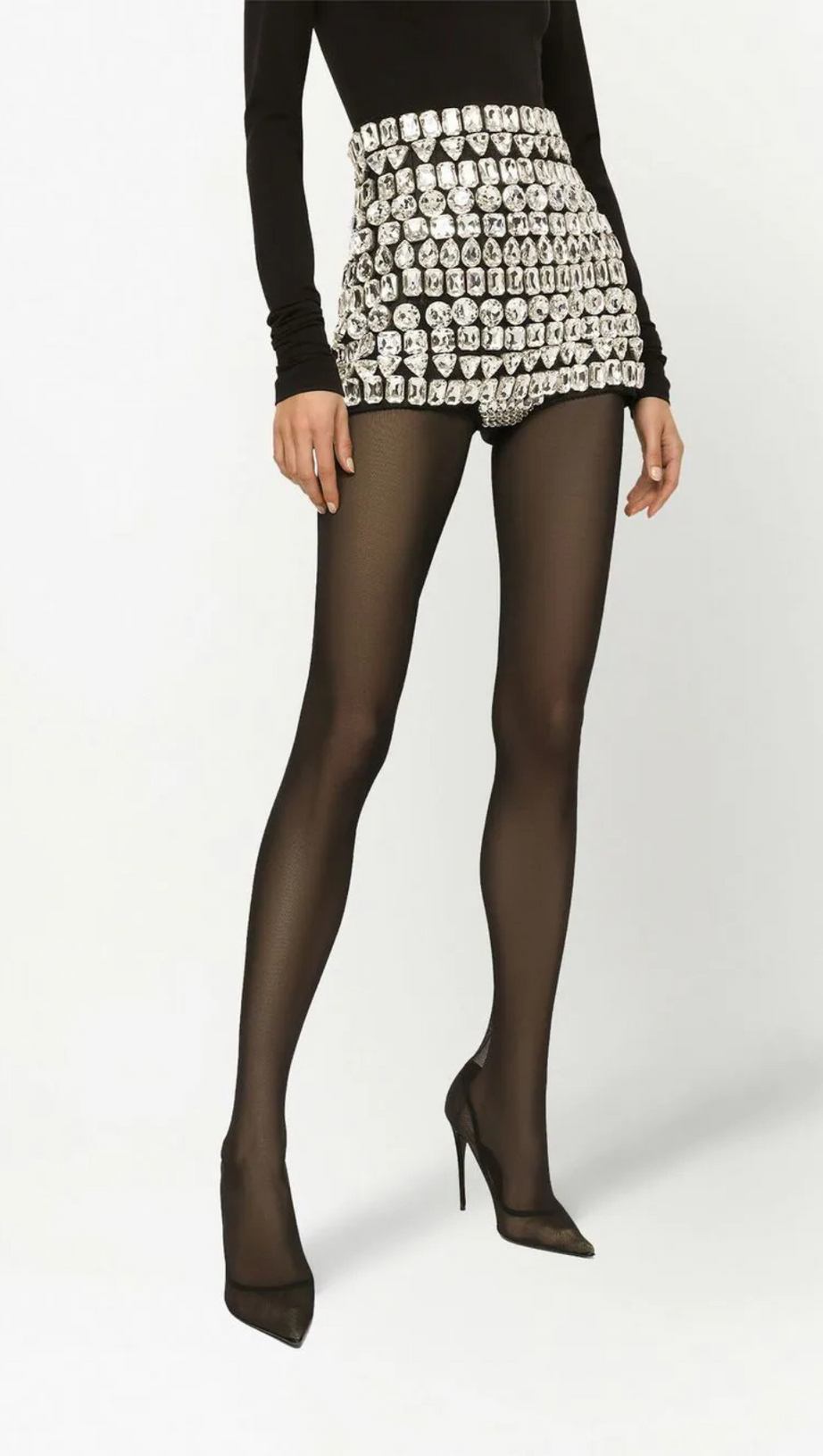 HIGH-WAISTED EMBELLISHED SHORT