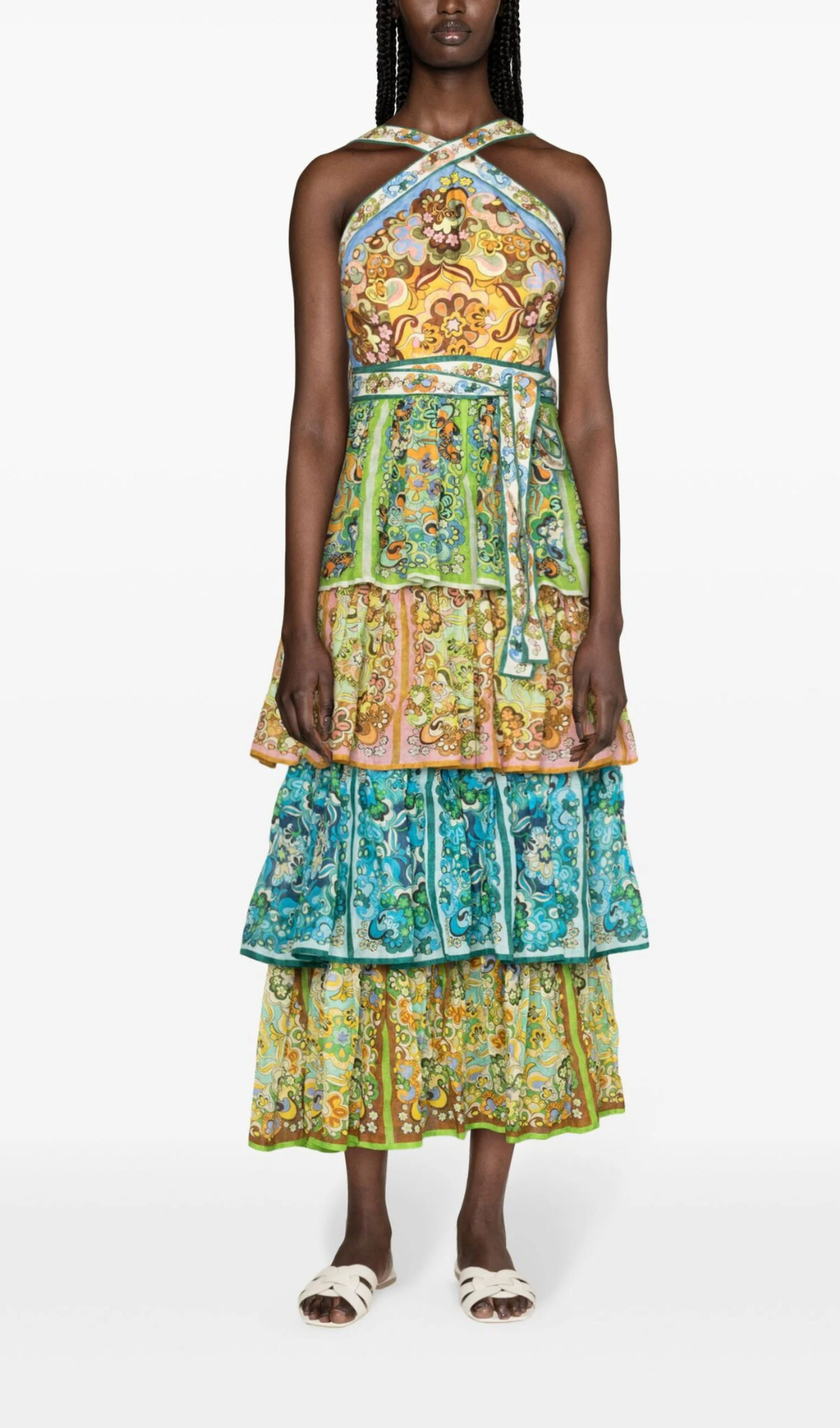 ABITO MIDI IN LINO MULTICOLOR DREAMER