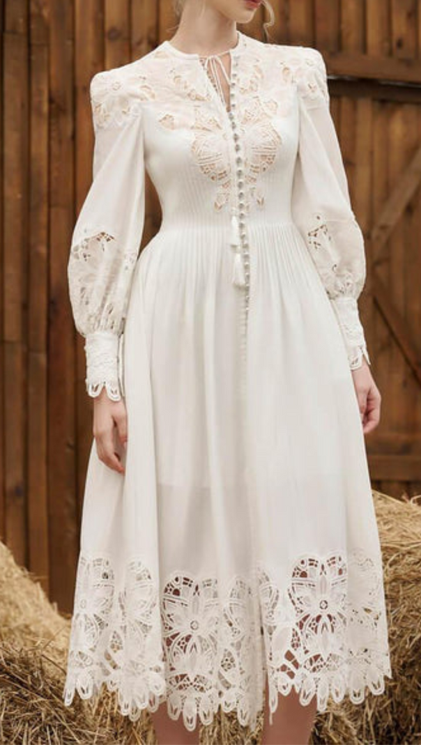 AIIZIE LINEN SILK MIDI DRESS - product image