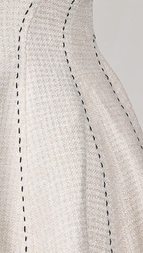 ASTRID SLEEVELESS PLEATED MIDI DRESS IN BEIGE