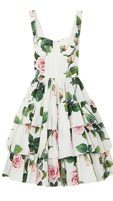 BENEDETTA FLORAL RUFFLE DRESS
