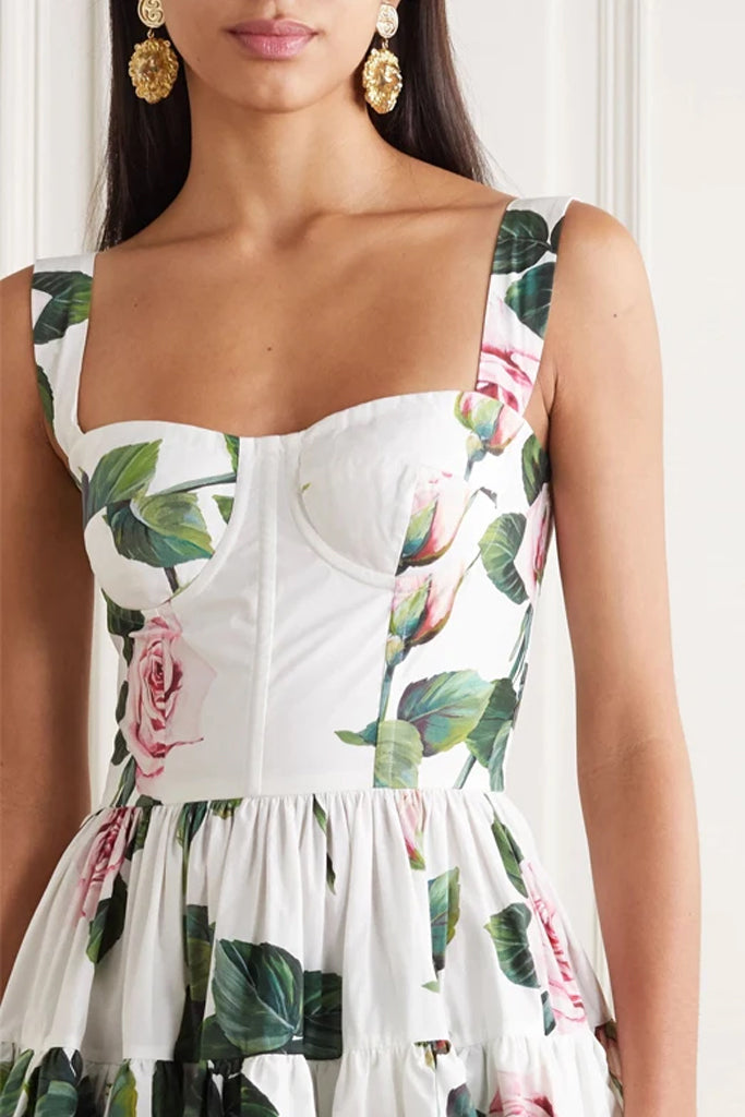 AIIZIE BENEDETTA FLORAL RUFFLE DRESS - product image