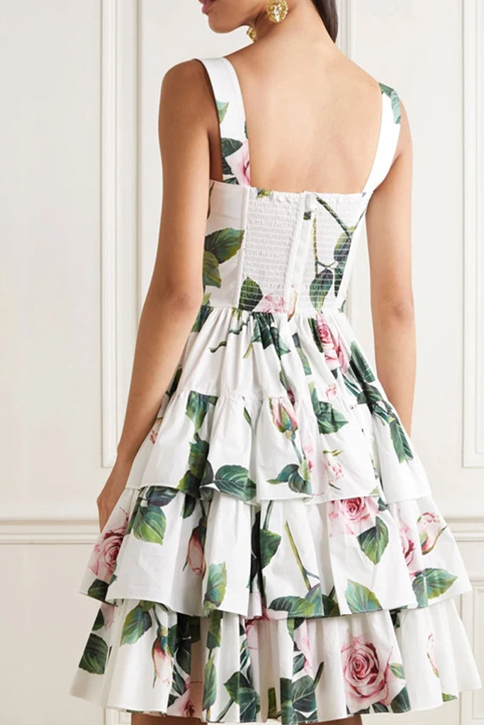 AIIZIE BENEDETTA FLORAL RUFFLE DRESS - product image