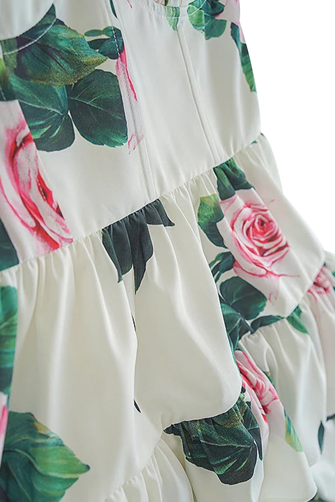 AIIZIE BENEDETTA FLORAL RUFFLE DRESS - product image
