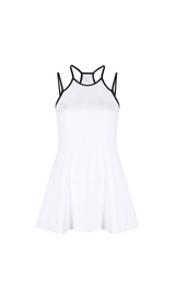 WHITE AND BLACK MOON LOGO ORGANIC COTTON MINI DRESS