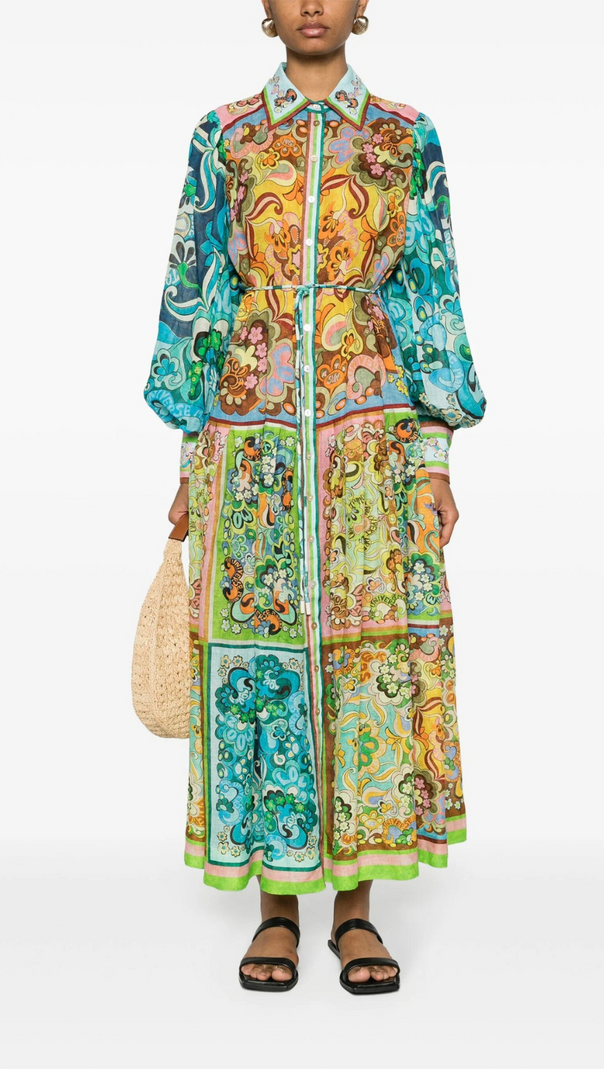 AIIZIE BLUE DREAMER FLORAL-PRINT DRESS - product image