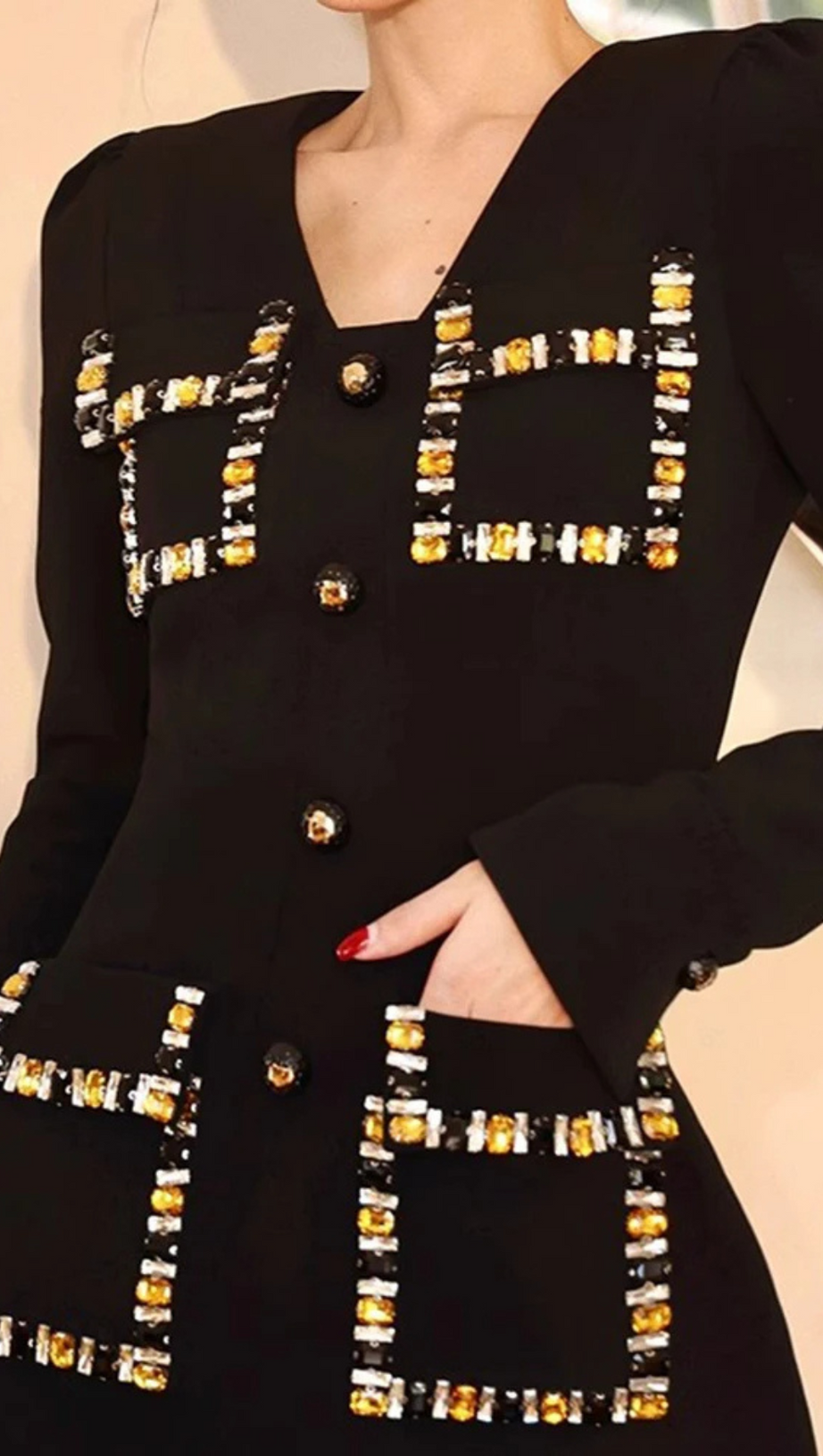 EMBROIDERED FLARES MINI DRESS