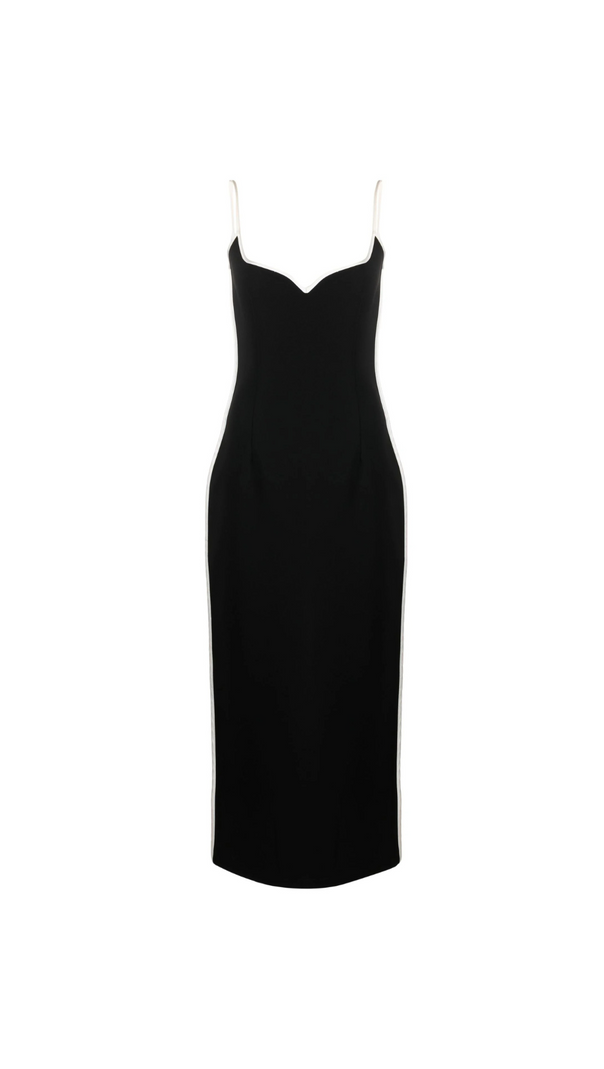 AIIZIE BLACK SWEATHEART-NECK MIDI DRESS - product image