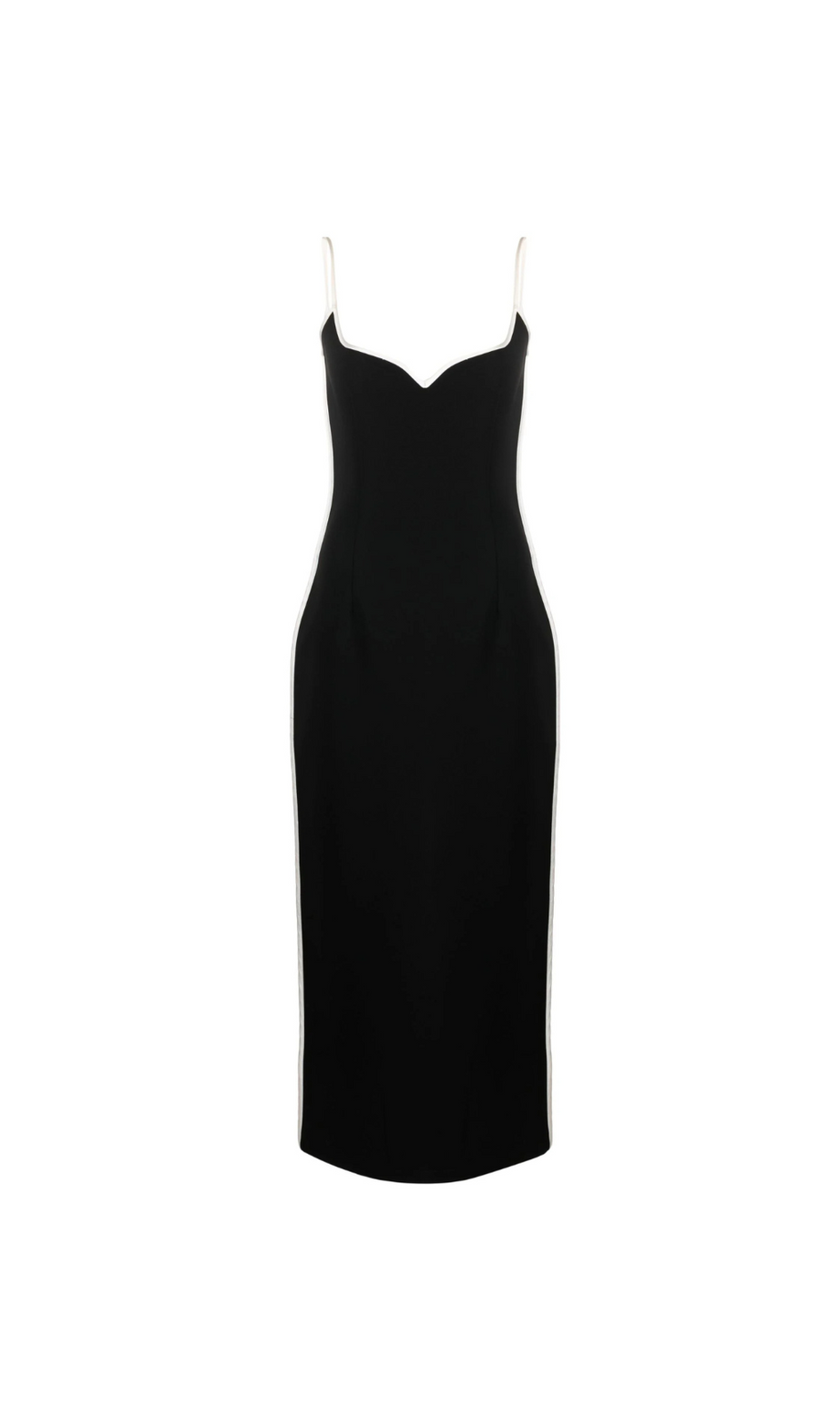 ABITO MIDI NERO CON SCOLLO A CUORE