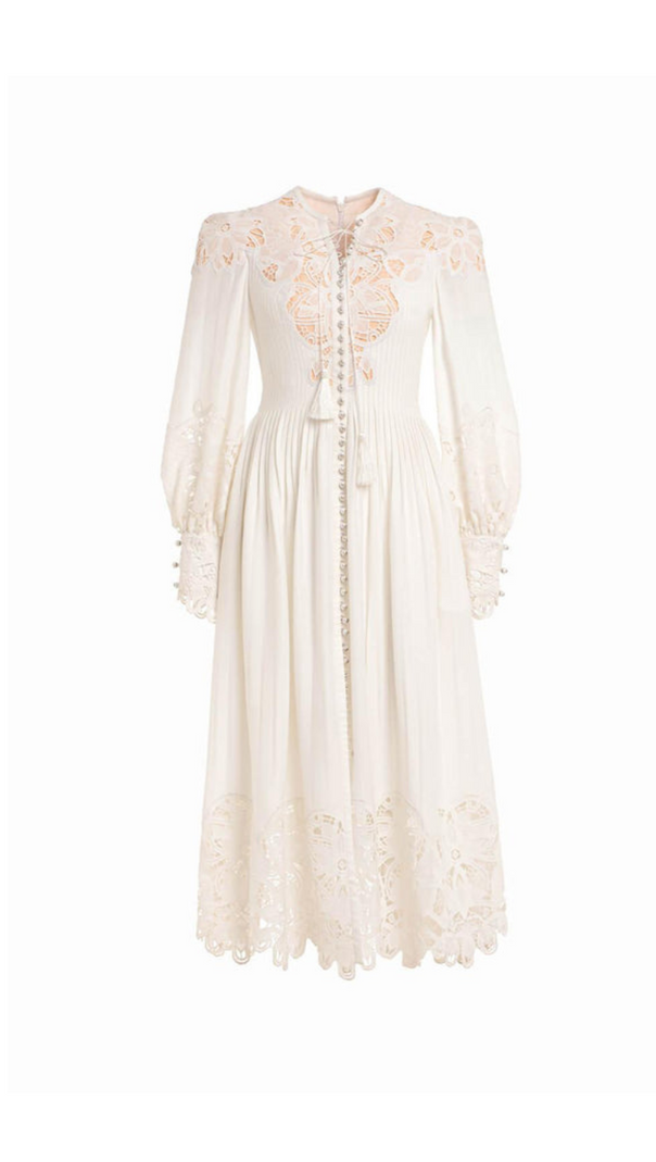 AIIZIE LINEN SILK MIDI DRESS - product image