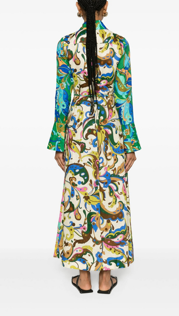 AIIZIE GREEN YVETTE PAISLEY-PRINT DRESS - product image