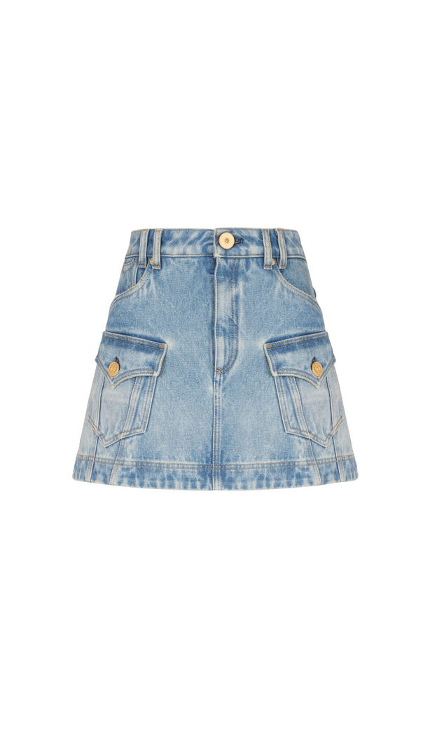 AIIZIE BLUE A-LINE DENIM SKIRT - product image
