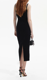 BLACK VELVET MIDI DRESS