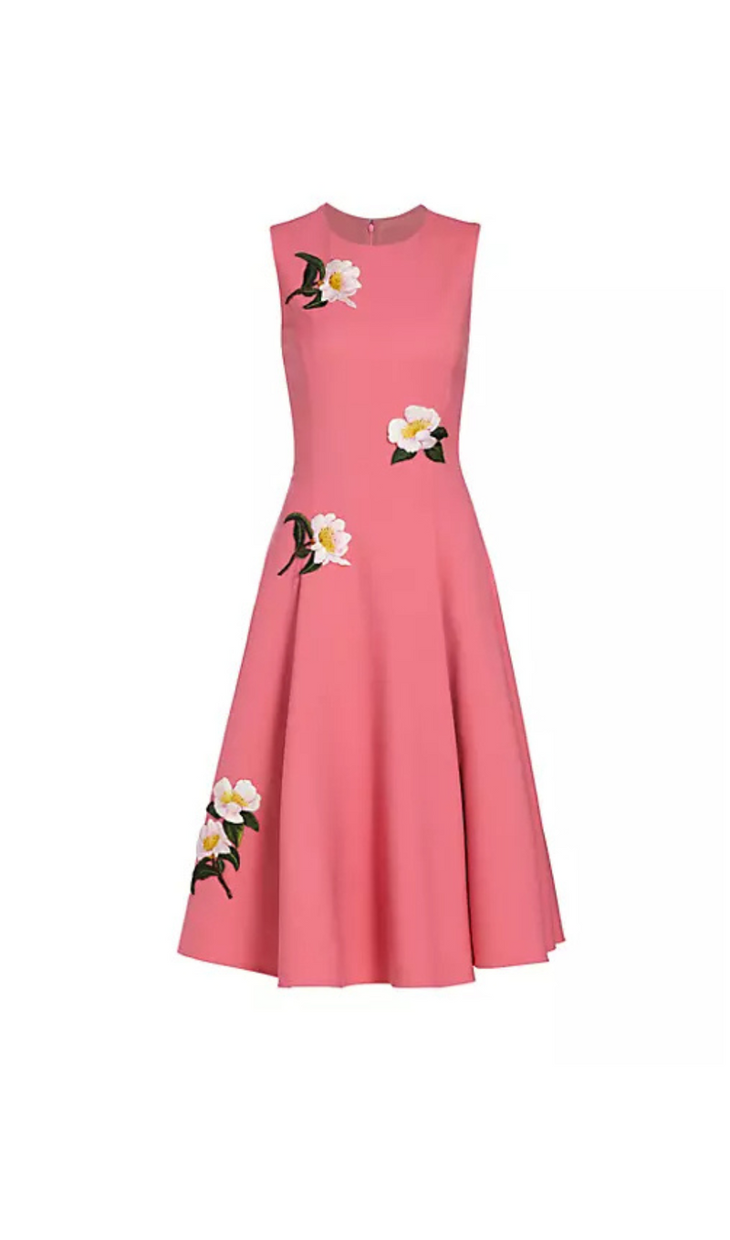 FLORAL APPLIQUÉ DRESS