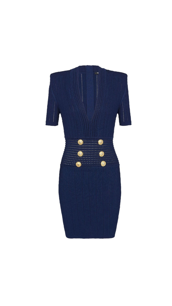 AIIZIE BLUE KNITTED MINI DRESS - product image
