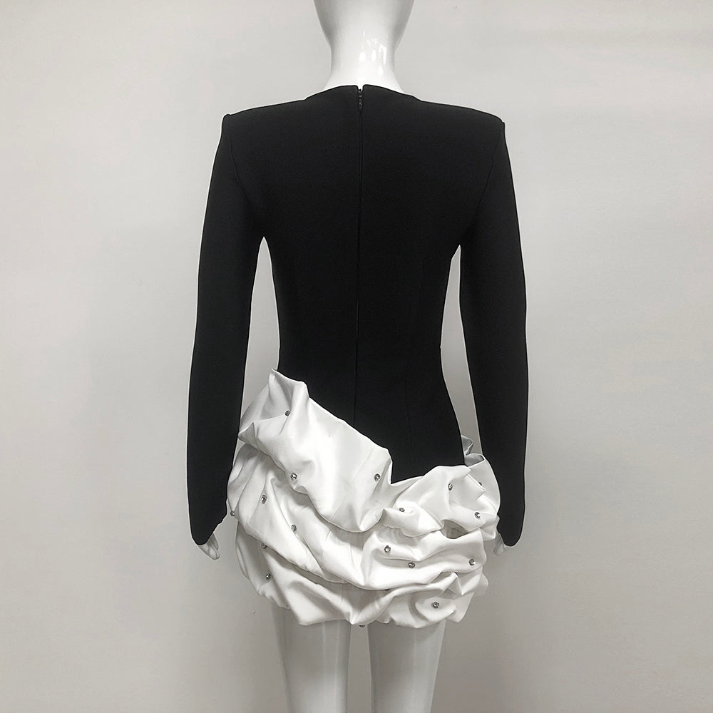 AIIZIE TRACY OCEAN WAVES LONG SLEEVE MINI BLAZER DRESS - product image