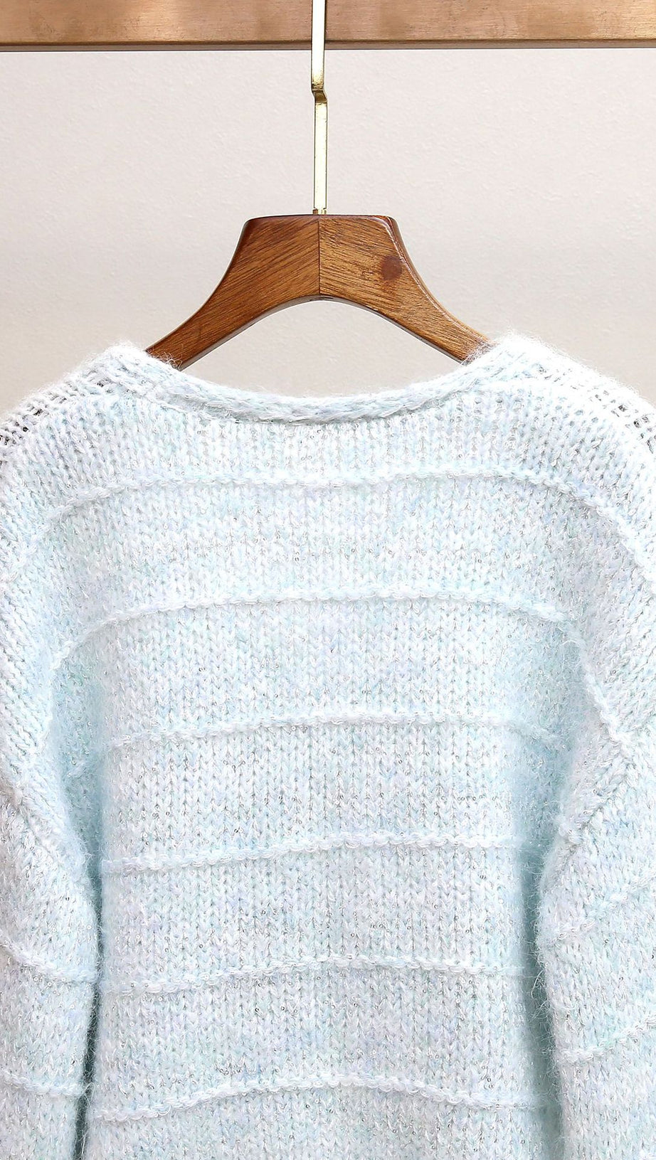 Joanie Luxe Blue Plush Knit Cardigan with Faux Fur Trim for Women