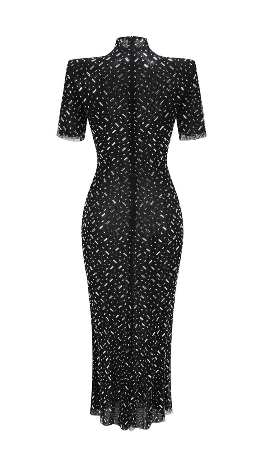 ABITO LUNGO NERO CON CRISTALLI TIFFANY