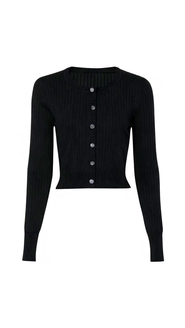 AIIZIE Jackie Black Ribbed Knit Maxi Dress & Cardigan Set - Effortless 2-Piece Style - product image