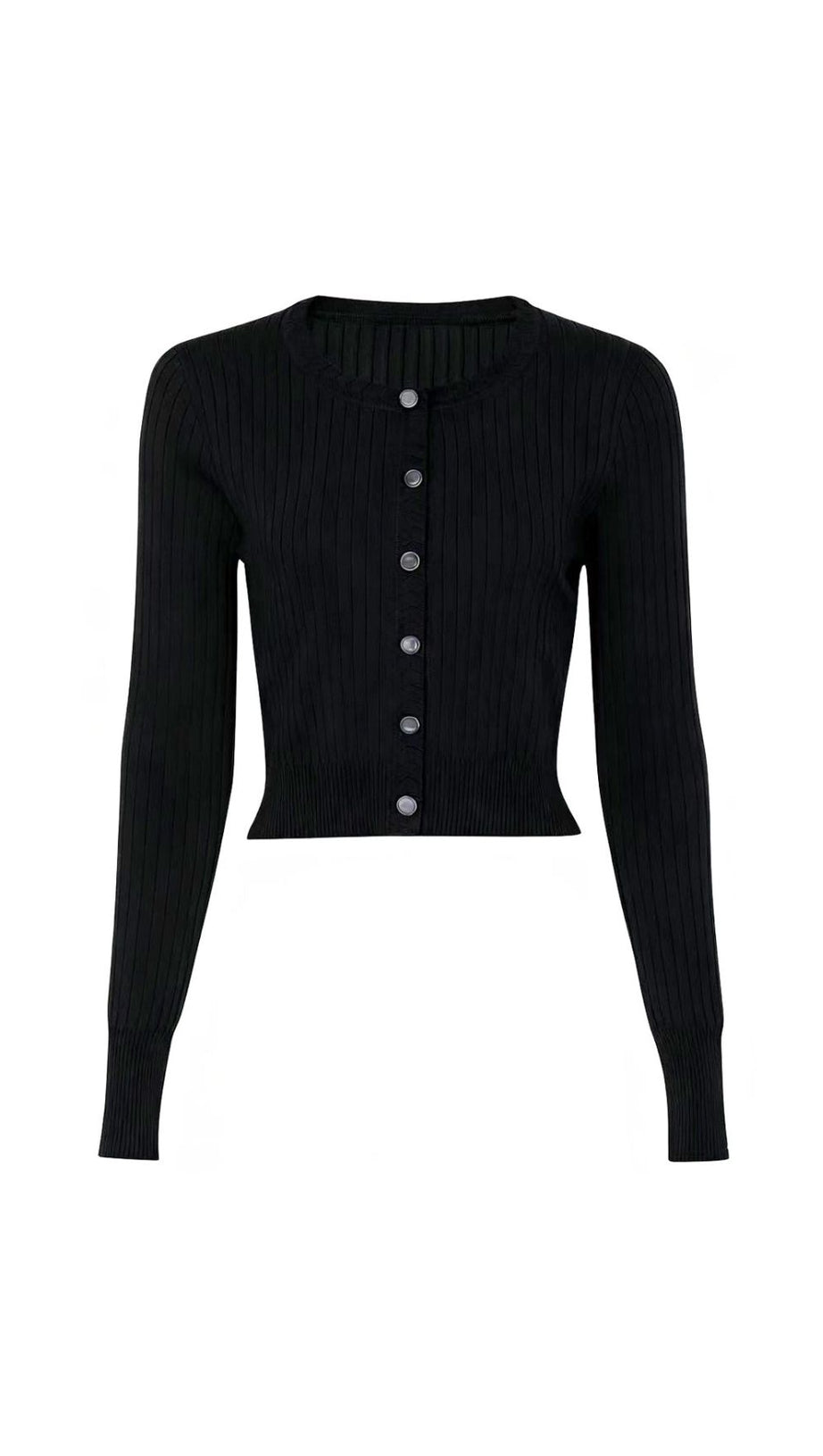 Jackie Black Ribbed Knit Maxi Dress & Cardigan Set - Effortless 2-Piece Style