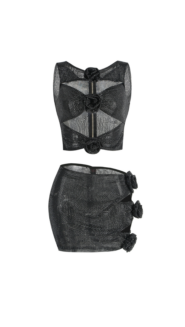 AIIZIE FLORAL CUT OUT CRÊPE MINI DRESS - product image