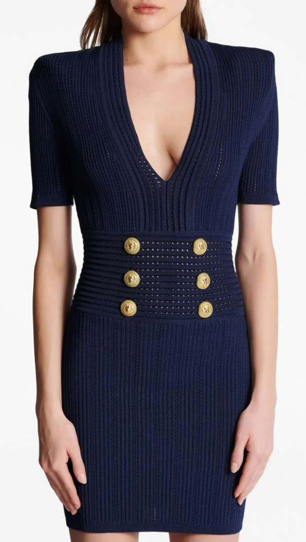 AIIZIE BLUE KNITTED MINI DRESS - product image