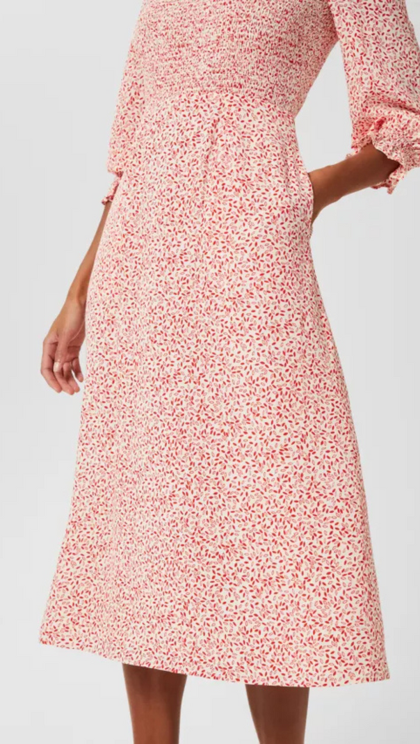 AIIZIE FLORAL LANTERN SLEEVE MIDI DRESS - product image