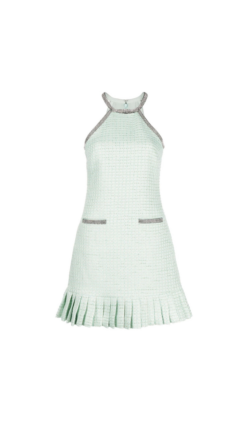 MINT BOUCLE MINI DRESS