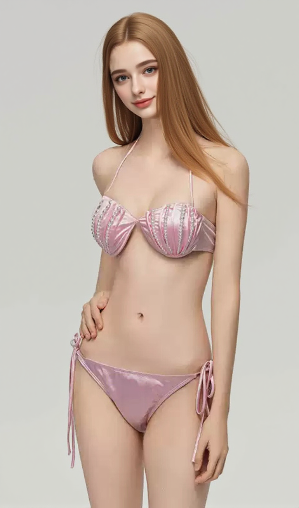 Darrah Pink Pearl Three-Piece Swimsuit