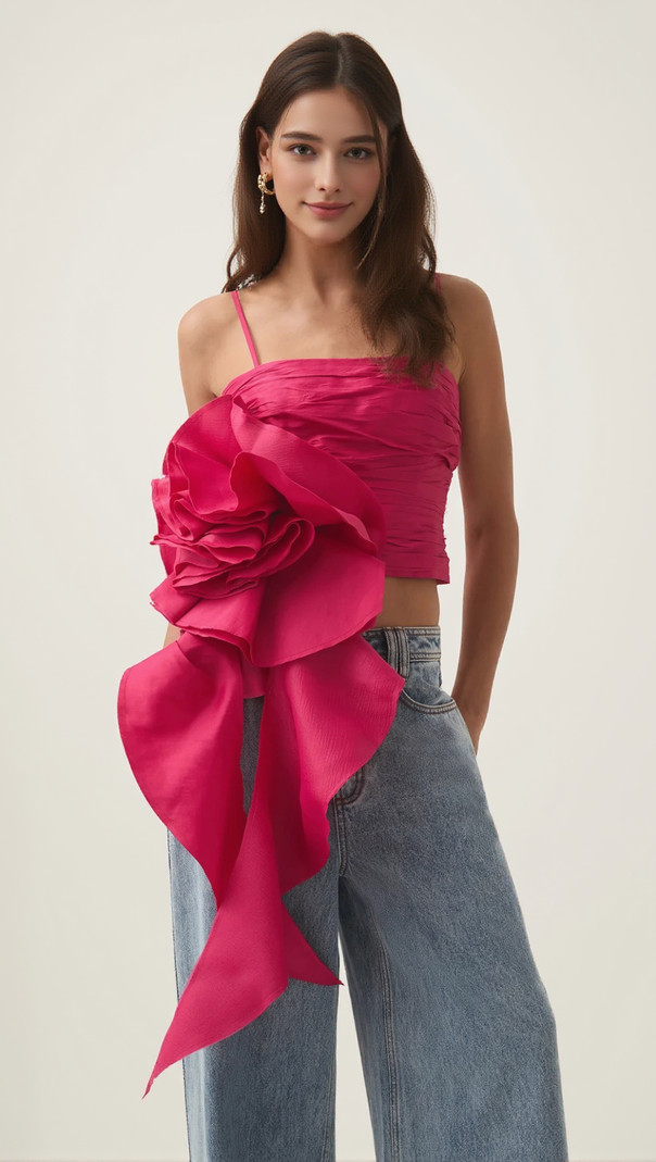AIIZIE VERA POTION SPIRAL TOP IN RED - product image