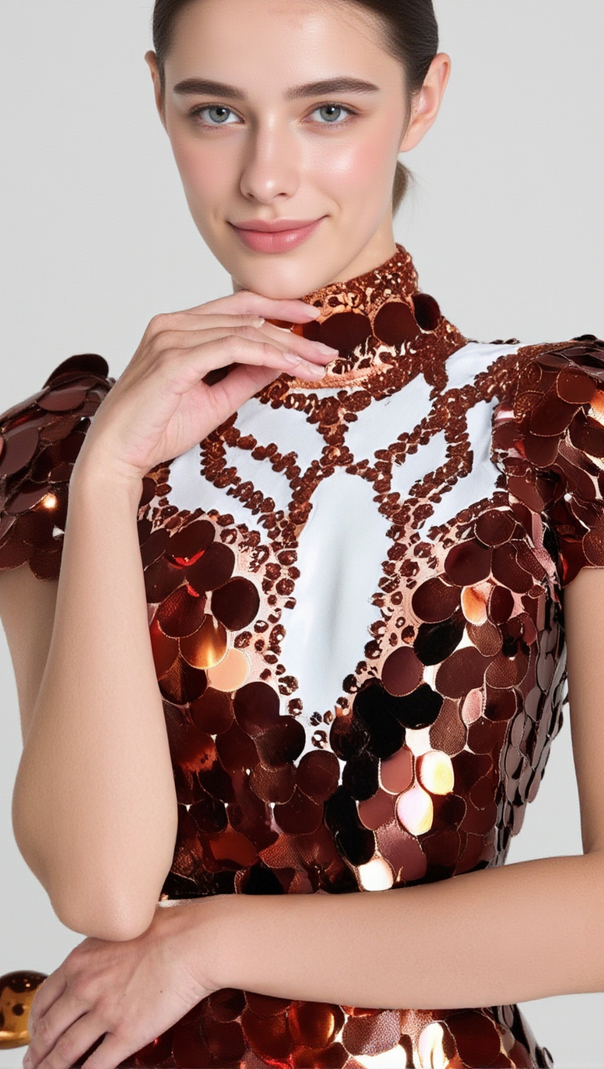 AIIZIE HELENE BURGUNDY SEQUINS DIAMANTE SET - product image