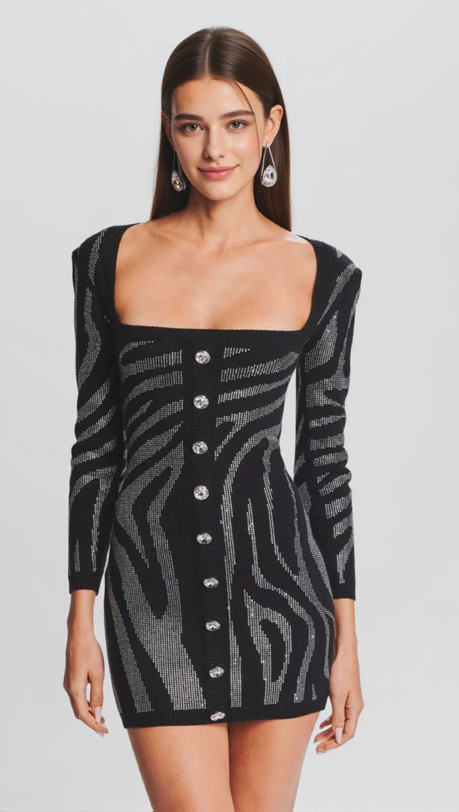 KNIT CRYSTAL MINI DRESS