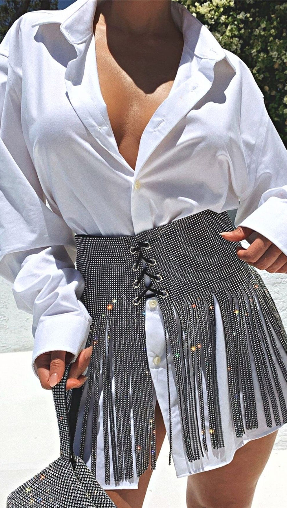 SEQUIN CRYSTAL MINI SKIRT