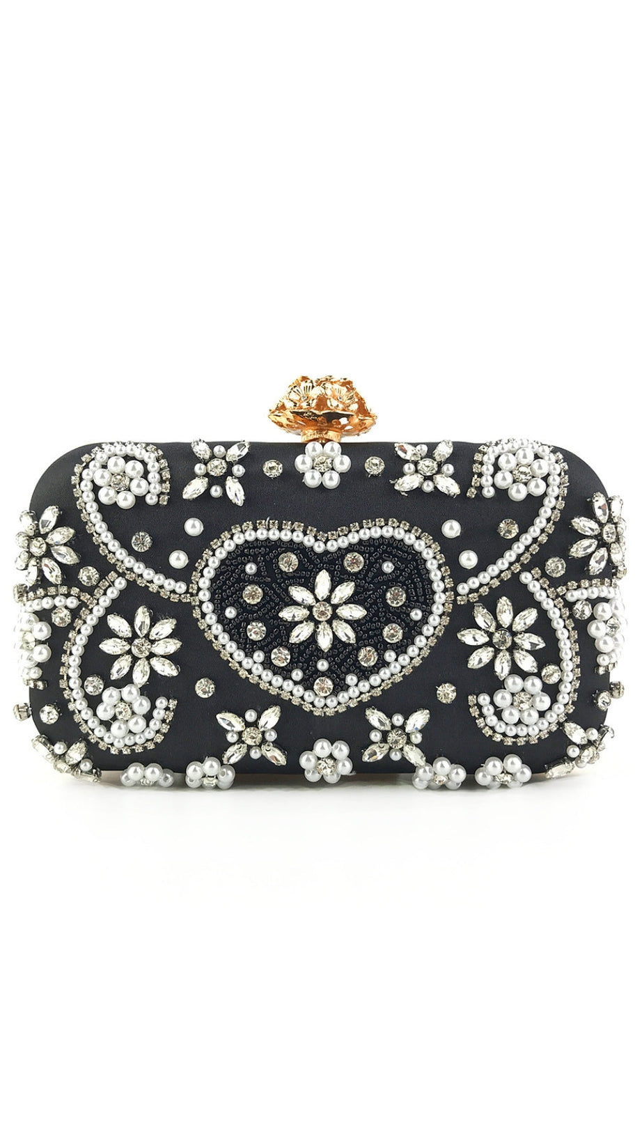 Clutch mit Perlen und Diamanten
