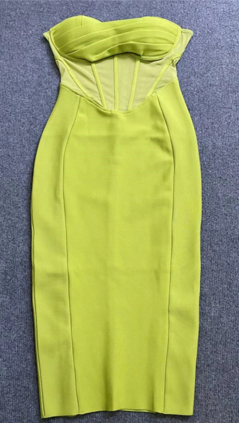 PATCHWORK STRAPLESS BANDAGE DRESS